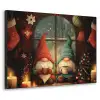 Gnooms - Kerst - Raam - Kleurrijk Textielframe zwart klein -3d