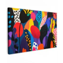 Bloemen - Bladeren - Abstract - Rood Tuinposter op houten frame 2 cm dik klein -3d