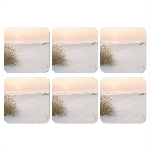 Horizon - Duinlandschap - Zand onderzetter kurk middel -3d