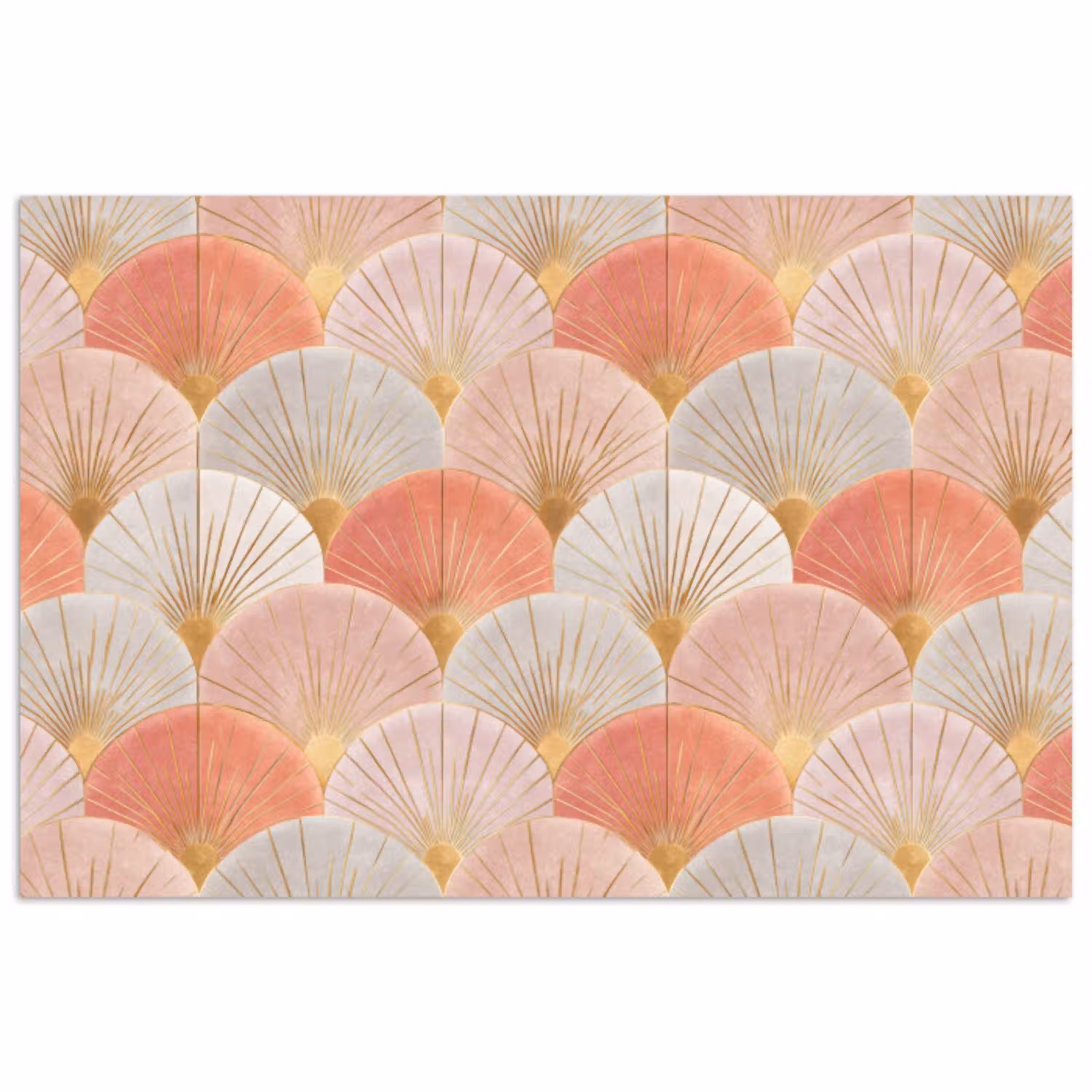 Waaiers - Goud - Roze poster papier klein 62 -3d