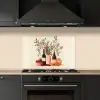 Wijnflessen - Takken - Sinaasappels keuken achterwand spatscherm klein -sfeer1