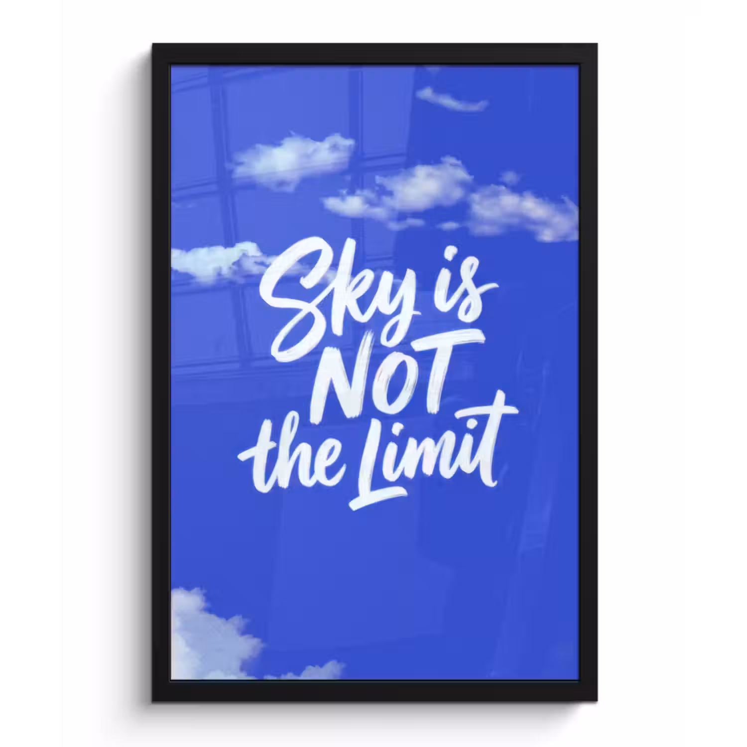Poster met lijst - Sky is not the limit - Blauwe lucht - Wolken