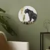Panter - Zwart - Abstract - Goud Akoestische PET Vilt - Rond klein -sfeer2