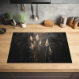 Siergras - Pluimen - Verlichting - Zwart Inductie beschermer vinyl 3mm klein -sfeer5