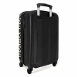 Geometrisch - Figuren - Zwart NBS - Handbagage koffer - Volwassenen Unisex middel -achterkant