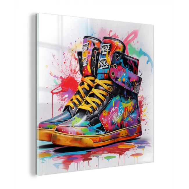 Schoenen - Graffiti - Wit - Kleuren plexiglas 5mm klein -z3d