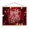 Jingle - Bells - Kerst - Rood textielposter latten blank klein -3d