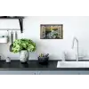 Doorkijk - Landschap - Raam - Water - Zonsondergang Muursticker klein -keuken