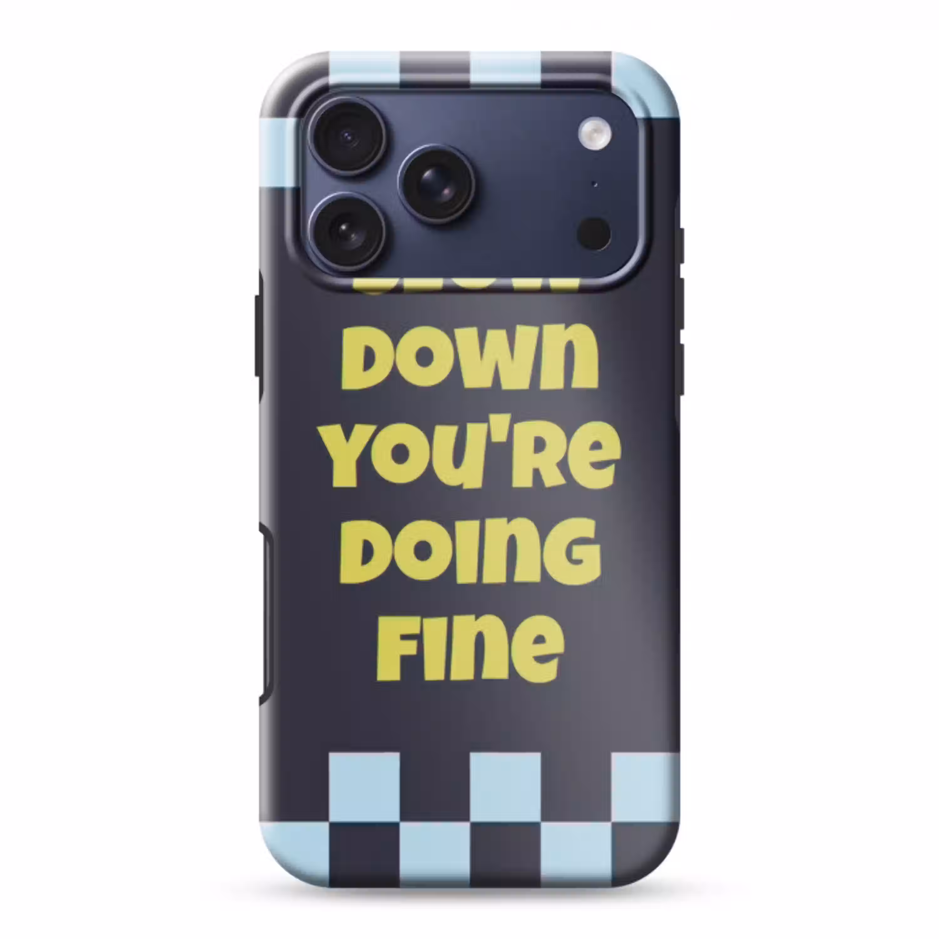 Patroon - Geblok - Blauw - Slow down you're doing fine Toughcase MagSafe Apple iPhone 17 Pro Max klein -3d