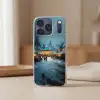 Winterkermis - Dorp - Kleurrijk Telefoonhoesje iPhone 17 Pro klein -sfeer2
