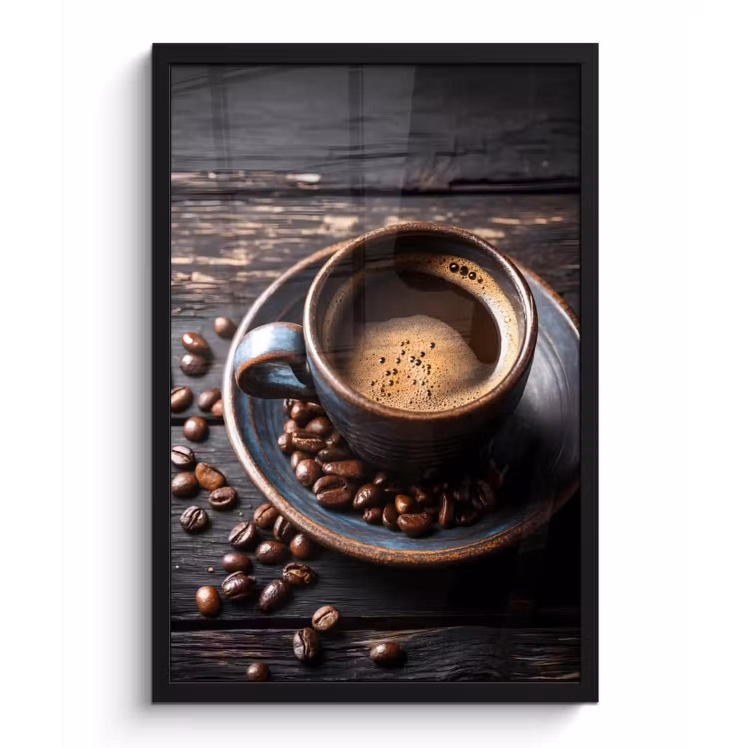 Poster met lijst - Kop - Koffie - Hout - Bonen