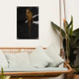 Papegaai - Vogel - Goud tuinposter los doek klein -sfeer7