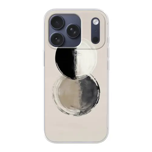 Cirkels - Strepen - Minimalistisch - Zwart Telefoonhoesje iPhone 17 Pro klein -3d
