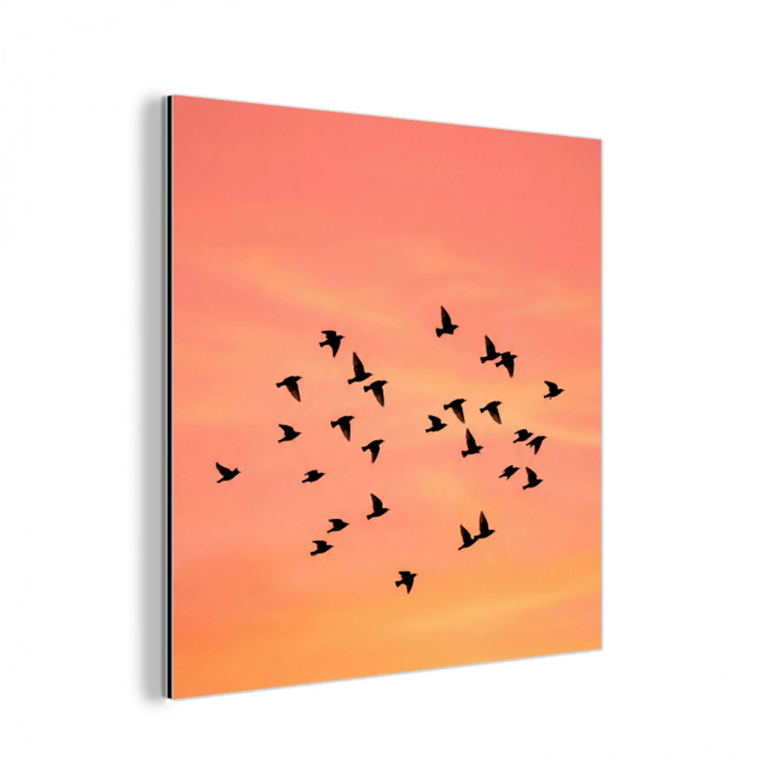 Zwerm - Vogels - Oranje aluminium wit klein -3d