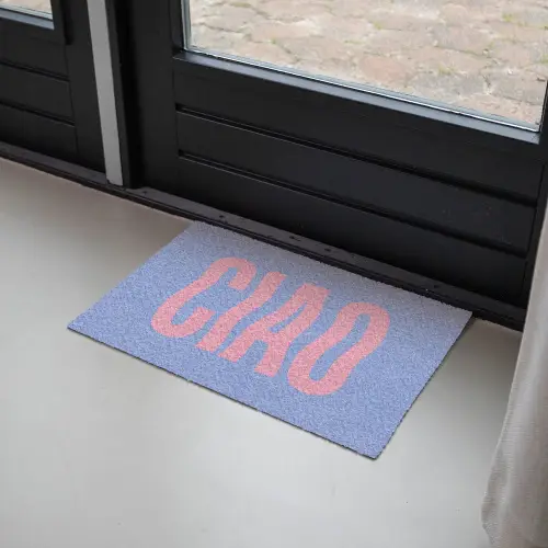 Ciao - Roze - Blauw - Golvend Deurmat klein -sfeer2