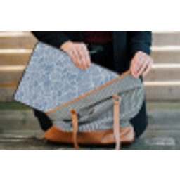 Abstract - Blauw - Bladeren laptophoes neopreen klein -tas