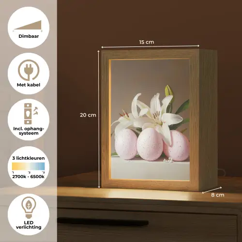 Lelies - Eieren - Pasen Light Box met kabel (Tafellamp) klein -USP_NL