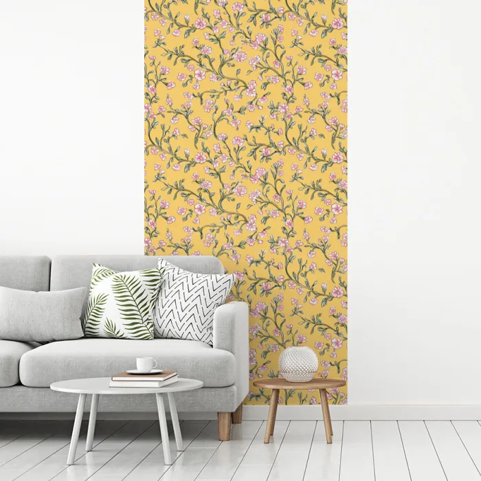 Bloemen - Motief - Geel fotobehang vinyl groot 64 -woonkamer