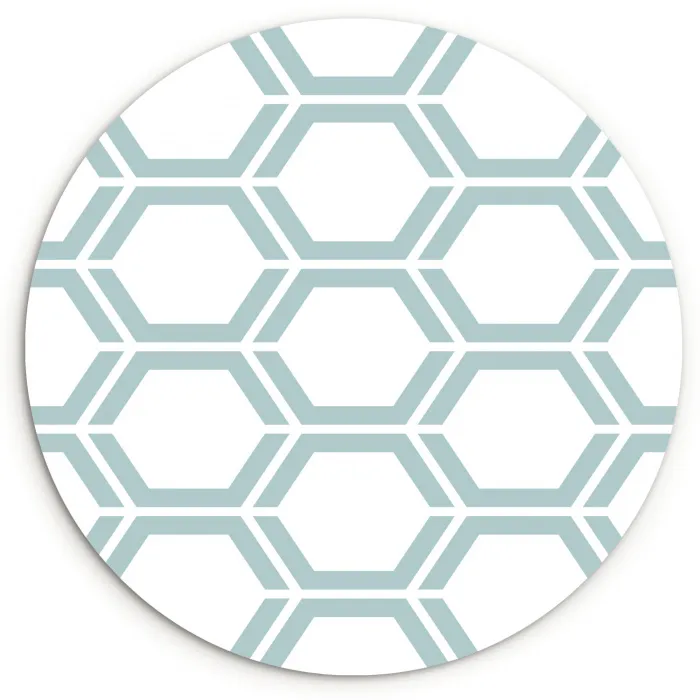 Patroon - Lijn - Design - Hexagon Wandcirkel kunststof plaat 5mm dik klein 188 -3d