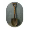 Schep - Gereedschap - Schilderij Wandcirkel Ovaal Forex klein -3d