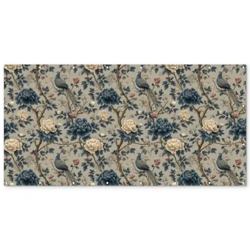 Pauw - Bloemen - Blauw Balkonbeschermer Duitsland klein 596 -zz_3d