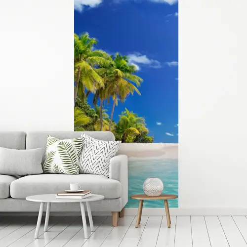 Strand - Zee - Palmboom - Zon - Zomer fotobehang vinyl groot -woonkamer