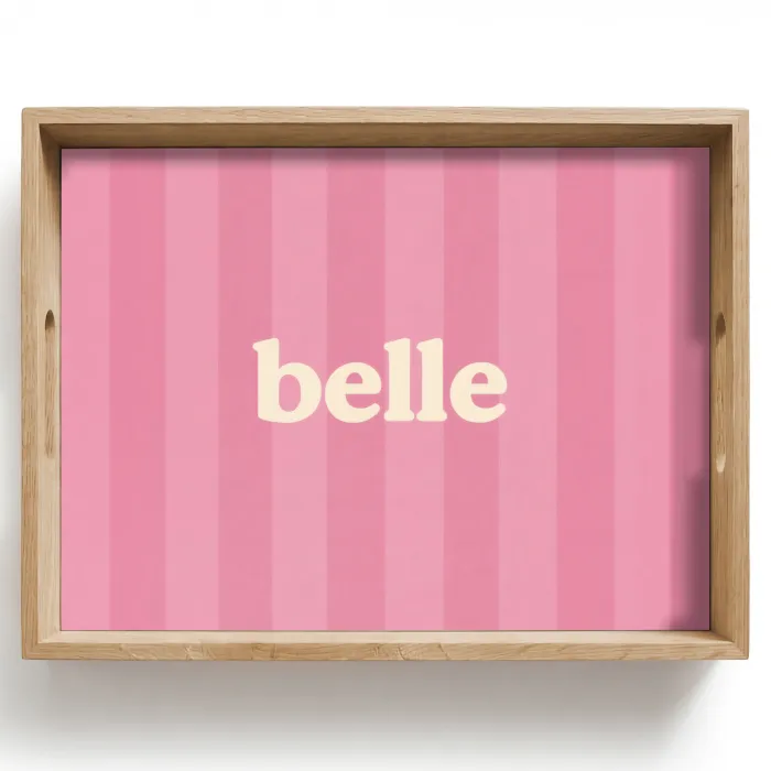 Roze - Gestreept - Belle Dienblad Rechthoek middel -z3d_shopping