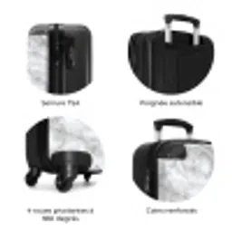Grijs - Marmer - Klassiek - Aders NBS - Handbagage koffer - Volwassenen Unisex middel zzzzzzzbolletjes_FR