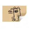 Overlappende profielen - Lichtbruin - Zwart Muursticker klein -3d