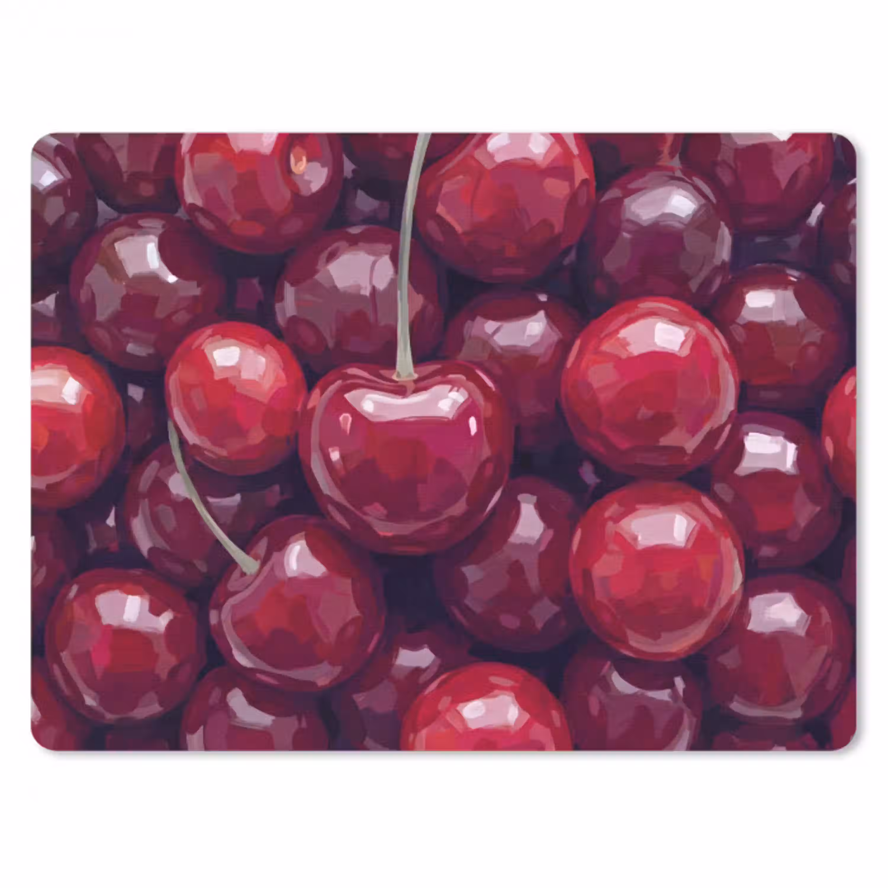 Fruit - Kersen - Eten - Modern - Rood muismat rubber klein -3d