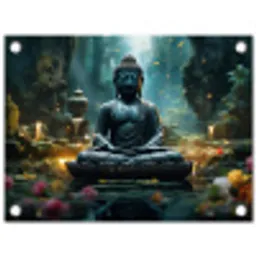 Boeddha in een mystieke tuin tuinposter los doek klein -3d
