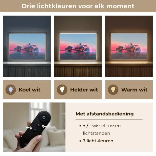 Formule 1 - Race  - Auto - Jongens Light Box met batterij (Wandlamp kind) middel -USP_lichtkleurNL