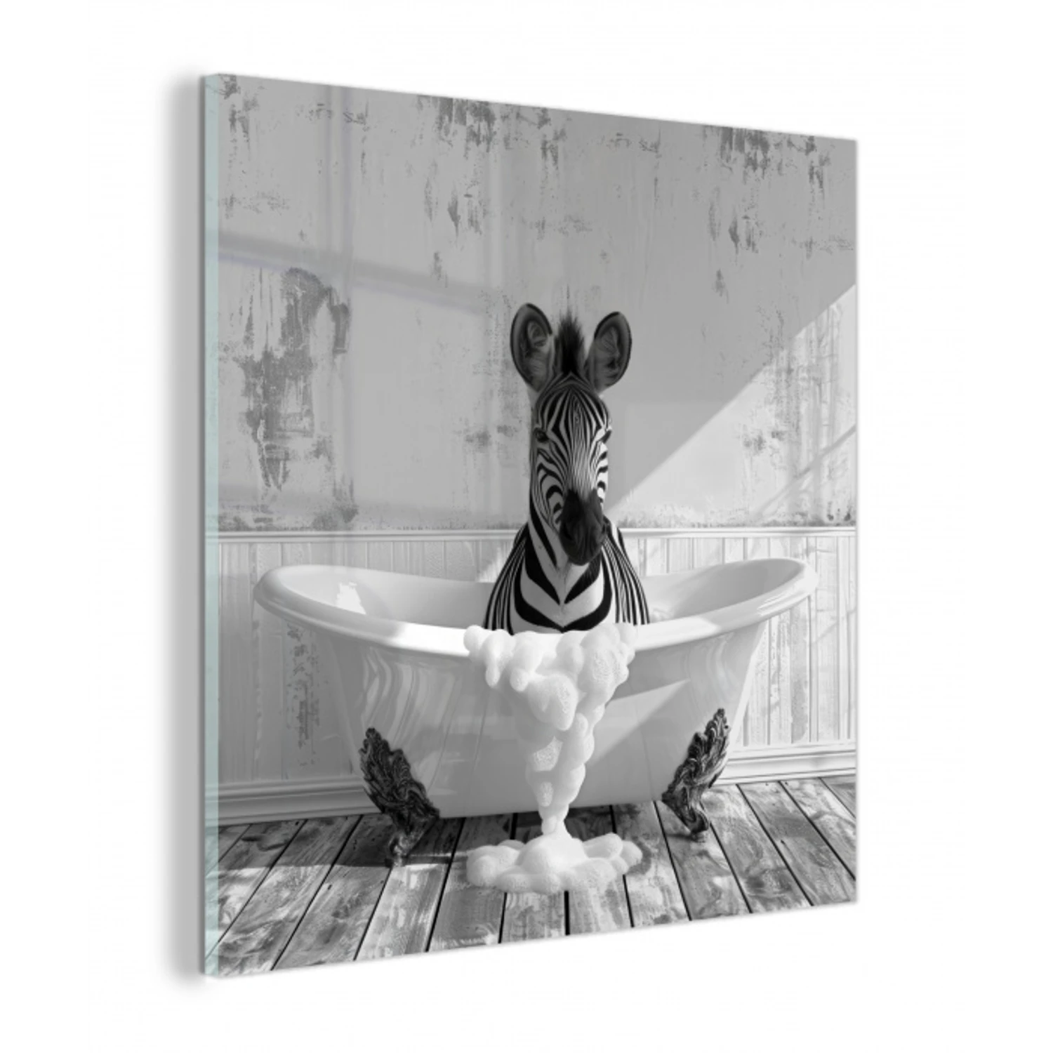 Zebra - Wilde dieren - Vintage - Zwart - Wit plexiglas 5mm klein -z3d