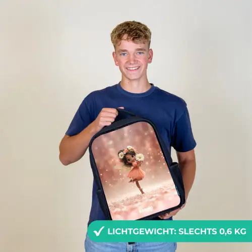 Fee met madeliefjes Rugzak - Zwart middel -sfeer7_NL