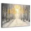 Winter - Abstract - Sneeuw - Natuur - Zon Textielframe zwart klein -3d