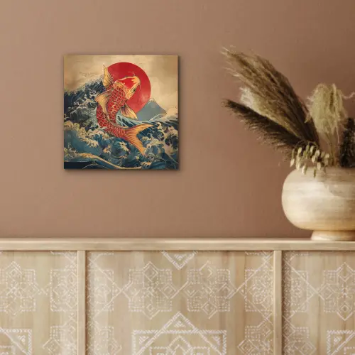 Koi - Zee - Golven - Zon aluminium wit klein -sfeer4