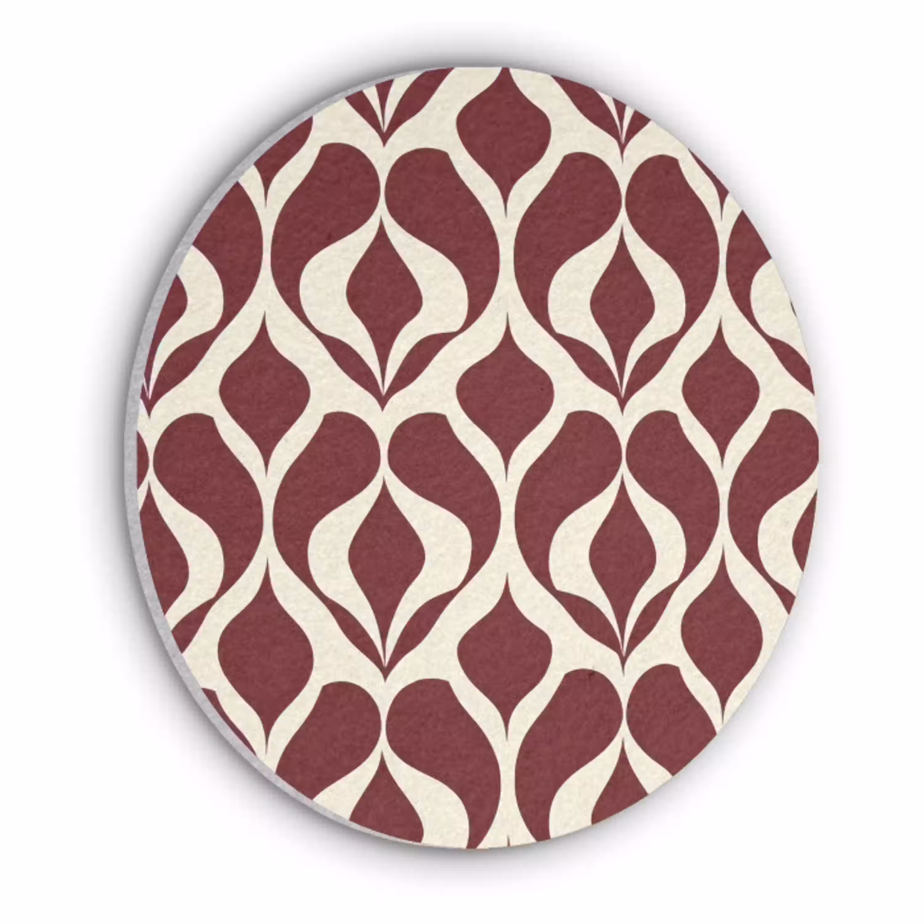 Rood - Druppelpatroon - Grafisch Akoestische PET Vilt - Rond klein 838 -3d