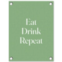 Eten - Drinken - Tekst - Mintgroen tuinposter los doek klein -3d