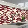 Abstract - Bladeren - Burgundy keuken achterwand 2 middel 871 -3d_schuin