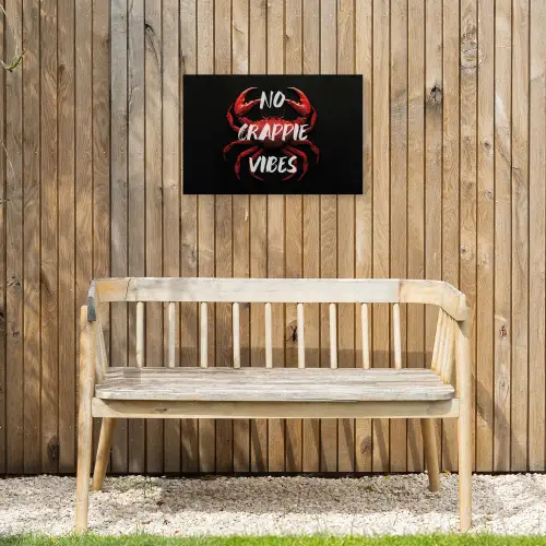 Krab - Rood - Tekst - Zwart Tuinposter op houten frame 2 cm dik klein -sfeer4