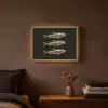 Vissen - Goud - Zwart Light Box met batterij (Wandlamp) middel -sfeer4