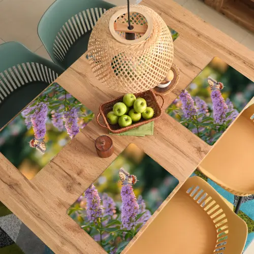 Sierlijke - Vlinder - Paarse - Bloemen Placemat vinyl groot -zzsfeer5_Kitchenyeah-website