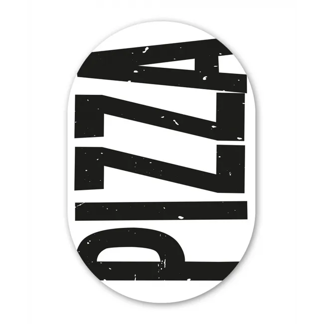 Pizza - Japandi - Decoratie - Vintage Wandcirkel Ovaal Glas middel -3d
