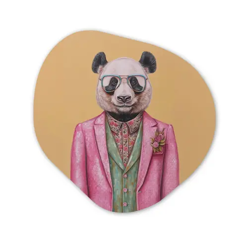 Panda - Pak - Zonnebril - Blauw Wandcirkel Organisch Forex 3mm klein -3d