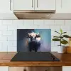 Stier - Zwart - Abstract - Horens keuken achterwand spatscherm klein -sfeer2