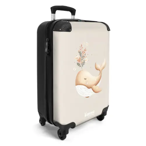 Walvis in pastel beige kleuren NBS - Handbagage koffer - Volwassenen Unisex middel -productfoto_3d