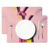 Abstract - Konijn - Sjaal - Geel Placemat vinyl groot -zzsfeer2_Kitchenyeah-website
