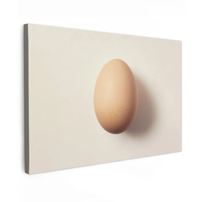 Ei - Beige - Ovaal - Egaal Tuinposter op houten frame 2 cm dik klein -3d