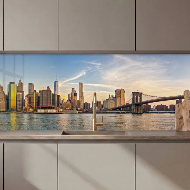 Skyline - New York - Brug - Wolkenkrabbers keuken achterwand 2 middel zz_3dshopping