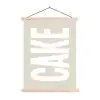 Cake - Woord - Japandi - Wit textielposter latten blank klein -3d